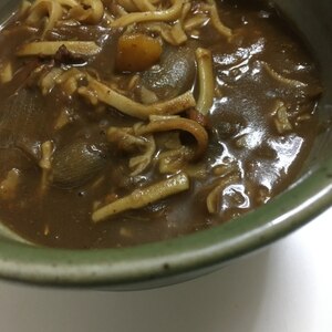 カレーの残りで☆お出汁のきいたカレーうどん